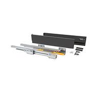 Emuca - Kit système tiroir pour cuisine ou salle de bain avec coulisses à extraction total et fermeture amortie, hauteur 105mm et profondeur 400mm, Gris anthracite