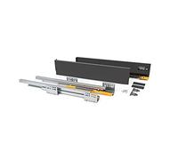 Emuca - Kit système tiroir pour cuisine ou salle de bain avec coulisses à extraction total et fermeture amortie, hauteur 105mm et profondeur 350mm, Gris Anthracite