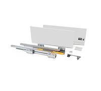 Emuca - Kit système tiroir pour Cuisine ou Salle de Bain avec coulisses à Extraction Total et Fermeture amortie, Hauteur 185mm et Profondeur 400mm, Blanc