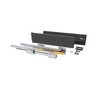 Emuca - Kit Système Tiroir pour Cuisine ou Salle de Bain avec Coulisses à Extraction Total et Fermeture Amortie, Hauteur 138 mm et Profondeur 450 mm, Gris Anthracite