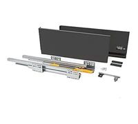 Emuca - Kit système tiroir pour Cuisine ou Salle de Bain avec coulisses à Extraction Total et Fermeture amortie Hauteur 185mm et