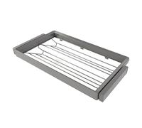 Emuca - Kit tiroir à chaussures et rack ajustable Quartz pour armoires, glissières extension totale et à fermeture douce, Module 90cm, Finition Titane