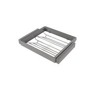 Emuca - Kit tiroir à chaussures et rack ajustable Quartz pour armoires, glissières extension totale et à fermeture douce, Module 60cm, Finition Titane