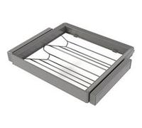 Kit tiroir à chaussures et rack ajustable Quartz pour armoires, glissières extension totale et à fermeture douce, Module 60cm, Finition Titane