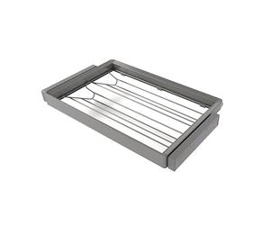 Emuca - Kit tiroir à chaussures et rack ajustable Quartz pour armoires, glissières extension totale et à fermeture douce, Module 80cm, Finition Titane