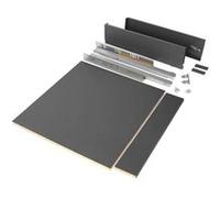 Emuca Kit tiroir Vertex hauteur 93 mm pour module 600 mm, sortie totale, amorti, anthracite
