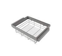 Emuca - Kit tiroir en fil métallique et rack ajustable Quartz pour armoires, glissières extension totale et à fermeture douce, Module 70cm, Finition Titane