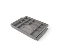 Emuca - Kit tiroir organisateur et rack ajustable Quartz pour armoires, glissières extension totale et à fermeture douce, Module 70cm, Finition Titane