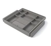 Emuca Kit tiroir organisateur et rack ajustable Quartz pour armoires, glissières extension totale et à fermeture douce, Module 60cm, Finition Titane Titane