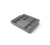 Emuca - Kit tiroir organisateur et rack ajustable Quartz pour armoires, glissières extension totale et à fermeture douce, Module 60cm, Finition Titane