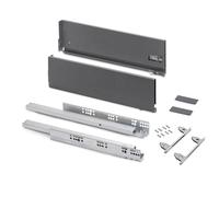 Emuca Kit tiroir Vertex 3D – H178 mm P400 mm 40 kg – fermeture amortie – gris anthracite