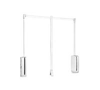 Emuca - Kleiderlift für Garderoben Sling, 600-830mm, Weißer Kunststoff, Stahl und Kunststoff