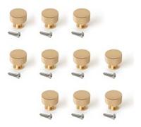 Emuca Boutons pour meubles Argos Aluminium Ø 30 mm Or – Lot de 10