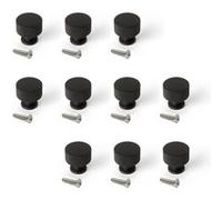 Emuca Boutons de meuble ronds Argos 30 mm Aluminium peint noir - Lot de 10