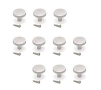 Emuca - Lot de 10 boutons pour meubles, diamètre 30mm, Aluminium, Inox brossé