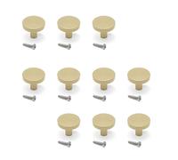 Emuca - Lot de 10 boutons pour meubles, diamètre 30mm, Aluminium, Or