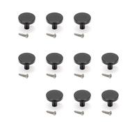 Emuca - Lot de 10 boutons pour meubles, diamètre 30mm, Aluminium, Peint en noir