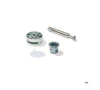 Emuca Lot de 10 excentriques diamètre 35mm avec boulon M8 et écrou avec capuchon en plastique blanc, pour planche de 20mm, Zamak et
