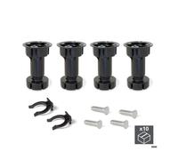 Emuca Lot de 10 kits de pieds de réglage pour meubles Bone, avec base pré-assemblée, hauteur 100mm, réglable 98-115mm, Plastique,