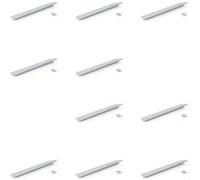 Emuca Lot de 10 poignées pour meubles Palermo, L150mm, entraxe 128mm, Aluminium, Anodisé mat Anodisé mat G