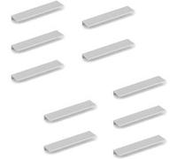 Emuca Lot de 10 poignées pour meubles Setubal, L198mm, entraxe 128mm, Aluminium, Anodisé mat Anodisé mat G