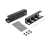 Lot de 2 Chemin de câbles sous le bureau, Longueur 430 mm, Acier, Peint en noir