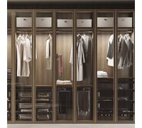 Emuca Lot de 2 rails de penderie Luxe de 0,75 m de long avec supports, Aluminium et Plastique, Titane