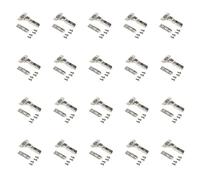 Emuca Lot de 20 charnières coudées X91 à fermeture amortie avec embases droite à visser, Hauteur 1, Acier, Nickelé