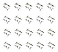 Lot de 20 charnières coudées X91 à fermeture amortie avec embases droite à visser, Hauteur 1, Acier, Nickelé