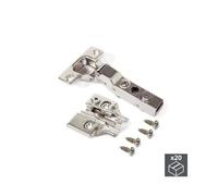 Emuca Lot de 20 charnières coudées X91N avec Embase à visser, Hauteur 0, Acier, Nickelé