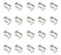 Emuca Charnières droites X91 – fermeture amortie, embases à visser, Hauteur 1, Acier nickelé, Lot 20