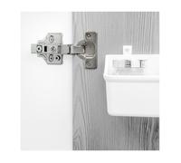 Emuca Lot de 20 charnières droites X91N avec embases à visser, Hauteur 0, Acier, Titane