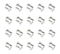 Emuca Lot de 20 charnières super coudées X91 à fermeture amortie avec embases droite à visser, Hauteur 1, Acier, Nickelé