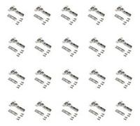 Emuca Lot de 20 charnières super coudées X91 à fermeture amortie avec embases droite à visser, Hauteur 1, Acier, Nickelé Nickelé G