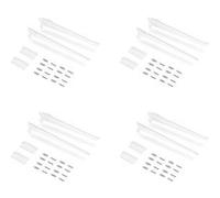 Emuca Lot de 4 étagères avec consoles et plaques de fixation murale Jagmet, longueur 230mm, Acier, Peint en blanc Peint en blanc G