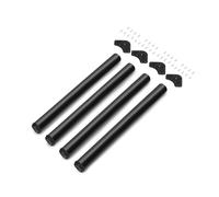 Emuca Pieds de table réglables Ø60×710 mm – Lot de 4, acier peint noir, réglage 710–730 mm