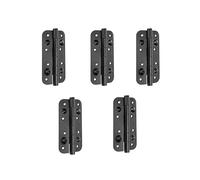 Emuca - Lot de 5 charnières de sécurité anti-degondage, 150x80mm, Charnères antivol à bords arrondis pour porte, sans garniture, acier, noir