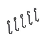 Emuca - Lot de 5 crochets de suspension de cuisine, cintres pour ustensiles de cuisine, acier, gris anthracite.