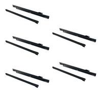 Emuca - Coulisses pour tiror de pour tiroir, 300mm avec Sortie partielle en Couleur Noir, Lot de 5 glissières de tiroir