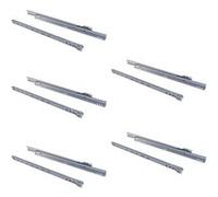 Glissière pour tiroir Emuca Lot de 5 jeux de Coulisses pour tiroirs T30, serrure à glissière, longueur 300mm, coulissant partiellement, Acier, Gris métallique