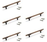 Emuca Lot de 5 poignées pour meubles Riad, L168mm, entraxe 128mm, Aluminium, Bronze Bronze G