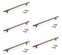 Lot de 5 poignées pour meubles Riad, L232mm, entraxe 192mm, Aluminium, Bronze