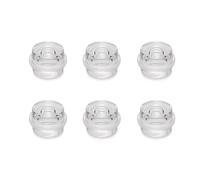 Emuca - Lot de 6 butées de porte cylindriques adhésives, fixation au sol, Plastique, Transparent