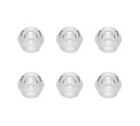 Emuca - Lot de 6 butées de porte hémisphériques adhésives, fixation au sol, Plastique, Transparent