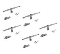 Emuca – Lot de 5 consoles Zero pour étagères bois – Zamak peint gris pierre – Sans planches