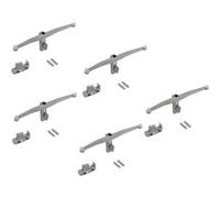 Emuca Lot de consoles pour 5 tablettes en verre pour la structure Zero, verre non inclus, Zamak, Peint gris pierre Peint gris pierre G