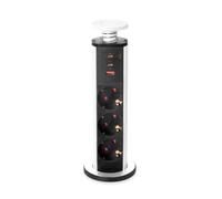 Tour de prises rétractable EMUCA EMLCA 3 Schuko 3 USB Ø60 mm 1,8 m 16A Blanc Blanc