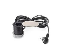 Emuca - Multiconnecteur Vertikal, diamètre 60mm, 1 x Prise Schuko, 1 x USB Type A, 1 x USB Type C, Acier et Plastique, Acier Inoxydable