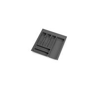 Emuca - Organisateur de Couverts, organiseur de tiroir de cuisine, range-couverts 436x482mm, 6 compartiments, module 50cm, plastique, gris anthracite