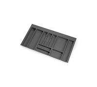 Emuca Organisateur de couverts Optima 836×482 mm 10 compartiments plastique gris anthracite